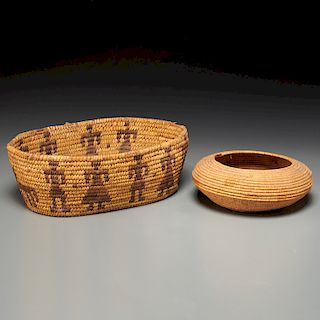 (2) Native American woven baskets