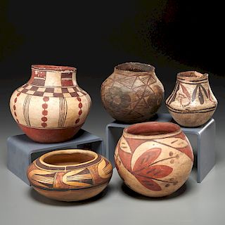 (5) Southwest Native American pots
