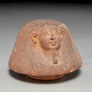 Egyptian terracotta canopic jar lid