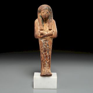 Ancient Egyptian wood mummy-form Ushabti