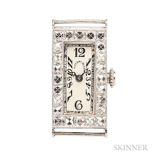 Art Deco Platinum and Diamond Wristwatch, Tiffany & Co.