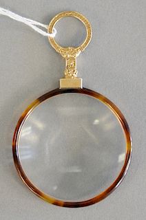 Magnifier with 14 karat gold handle. lg. 3 3/4 in.