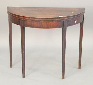 George IV mahogany game table with felt interior, early 19th century. ht. 29 1/2 in., wd. 36 in.