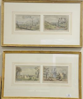 Group to include ten framed lithographs to include seven double framed Lewis lithographs and three prints in gold frame. sight sizes...