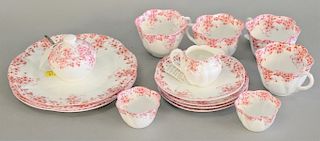 Shelley fifteen piece set of Dainty pink to include cups, saucers, plates, sugar bowl, creamer, two open sugars, etc.