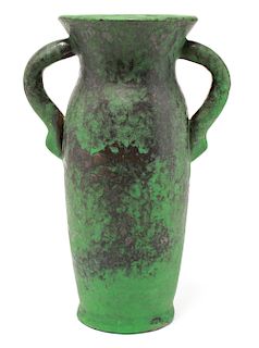 Weller Pottery Coppertone Double Handled 12" Vase