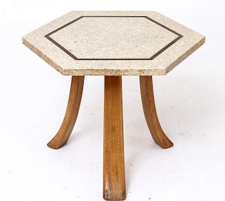 Harvey Probber Hexagonal Terrazzo Top Side Table