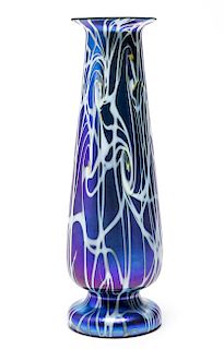 Durand Manner Iridescent "King Tut" Art Glass Vase