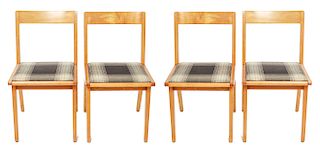 Risom for Knoll Mid-Century Modern Side Chairs, 4