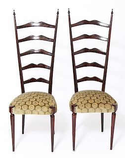 Meroni & Fossati Mid-Century Ladderback Chairs, Pr