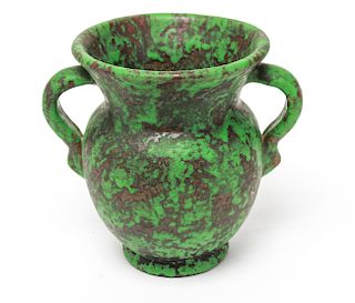 Weller Pottery Coppertone Double Handled 8" Vase