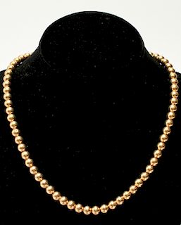 10K Yellow Gold Beads 18.5" Necklace