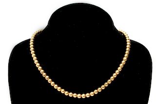 14K Yellow Gold Beads 16" Choker / Necklace