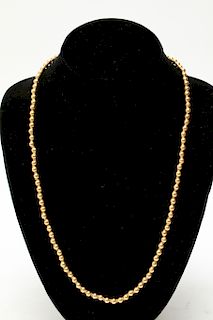 18K Yellow Gold Beads 23" Necklace
