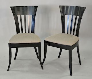 Set of six contemporary black side chairs. 
Provenance: Estate from Long Island, New York