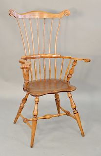 Virginia Craftsman Windsor fan back knuckle armchair.