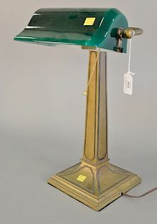 Art Deco "Geenalite" case glass student lamp. ht. 17 1/2 in.