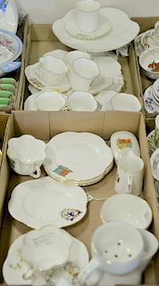 Two tray lots of Shelley china, Heraldic Arms of Kilmarnock cake plates with arms, etc.