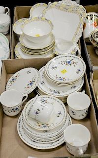 Two Shelley partial luncheon sets including "Chelsea" cups and saucers and yellow and black border.