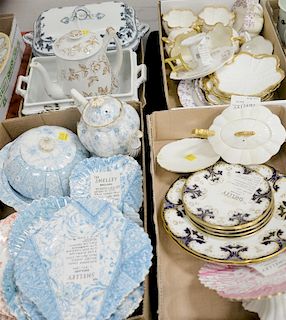 Five tray lots of porcelain and china to include Wileman Japan Derby plates, compotes, English china, plates, etc.