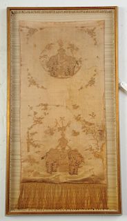 Chinese Silk Embroidered Panel with Elephants