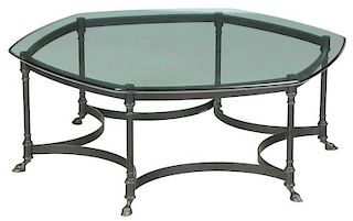 Italian Neoclassical Style Glass Top Low Table