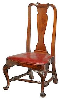 New England Queen Anne Walnut Slipper Chair