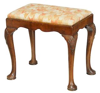 Queen Anne Style Shell Carved Footstool
