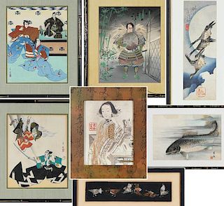Seven Framed Asian Prints