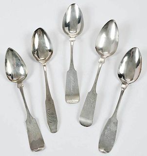Connecticut Coin Silver Serving Spoons