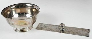 Sterling Ruler and Tiffany Bowl