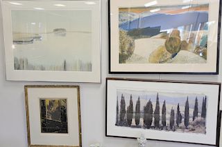 Group of six lithographs and prints to include Ed O'Connell print "Architectonic Mirage"; Guy Bardone colored lithograph, pencil sig...