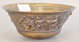Renaissance bronze bowl with molded putti and centaurs. ht. 3 1/4 in., dia. 7 3/4 in.
