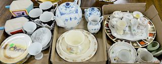Three tray lots to include Richard Ginori porcelain, Royal Copenhagen Hieracium Pilosella Flora Danica cup and saucer, Bunnykins cup...