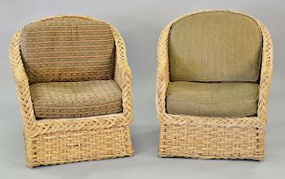 Pair of wicker armchairs.