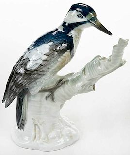 Berlin KPM Porcelain Woodpecker Model