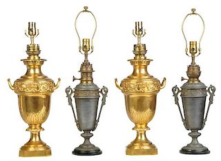 Two Pairs Converted Urn Form Lamps