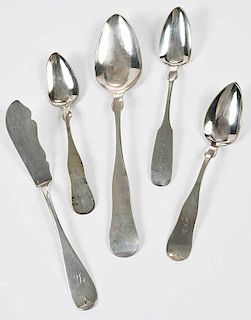 Maine Coin Silver Spoons, Approx. 30 Pieces