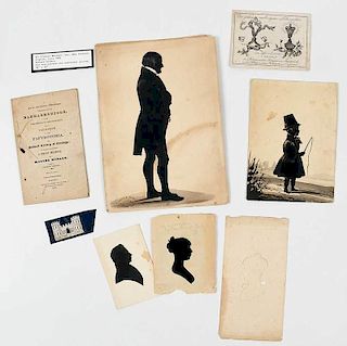 Five Assorted Silhouettes, Two Printed Items