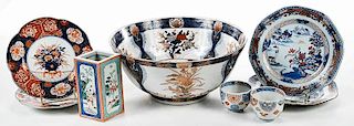 Eight Tableware Objects, Chinese Export, Imari