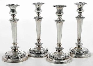 Two Pairs of Silver Candlesticks