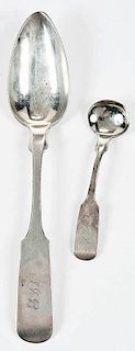 Two Columbia, South Carolina Coin Silver Spoons