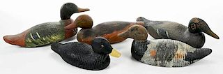Five Vintage Painted Working Duck Decoys