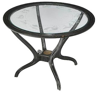 Modern Glass Top Zodiac Occasional Table