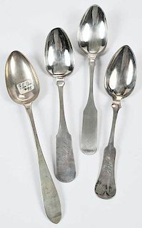 Coin Silver Serving Spoons, Approx 29 Pieces