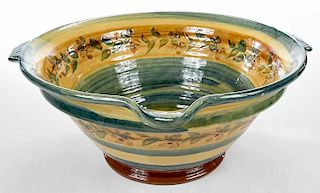 Large French Glazed Bowl from Provence
