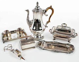 Six Pieces Silver-Plate Table Items