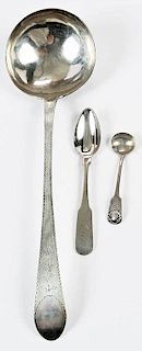New Jersey Coin Silver Ladle and Spoons