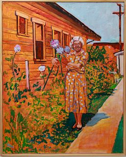 Dorothy Braudy "Garden on Denker" Oil on Canvas