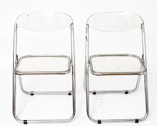 Giancarlo Piretti for Castelli Acrylic Chairs, Pr